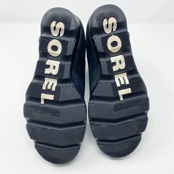 Sorel Black Suede Joan Uptown Chelsea Wedge Boot Pull On Women's Size 8 EUC - Picture 6 of 9